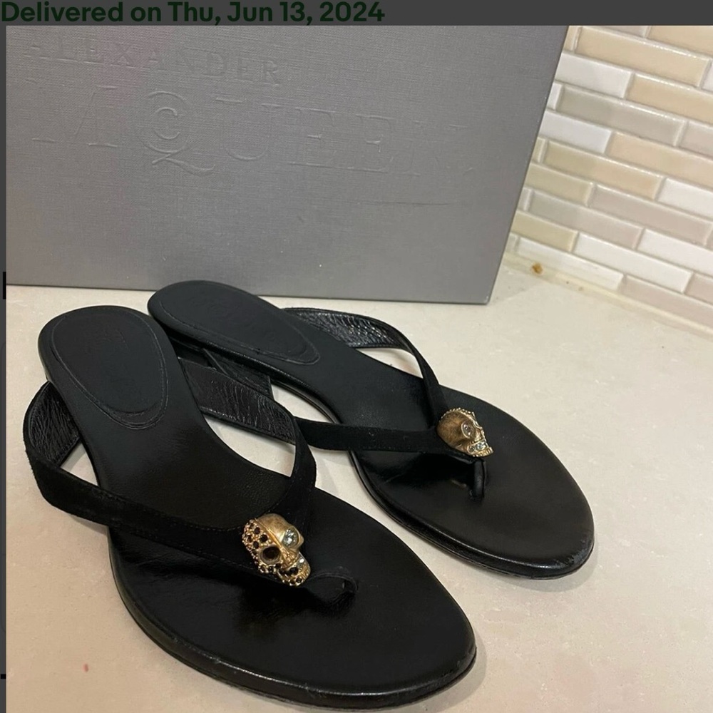 Alexander McQueen Black Minimalist Sandals
